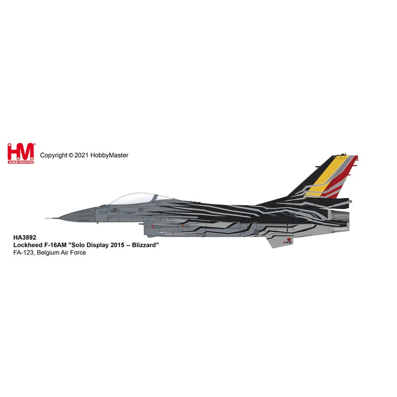HA3892 | Hobby Master Military 1:72 | Lockheed F-16AM Solo Display 2015 — Blizzard FA-123, Belgium Air Force