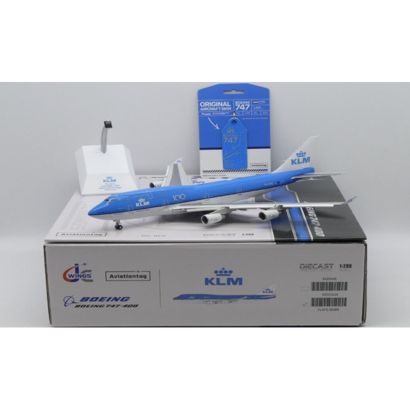 XX20345 | JC Wings 1:200 | Boeing 747-400 KLM Royal Dutch Airlines 100 Reg: PH-BFG Aviation Tag | was due July 2024