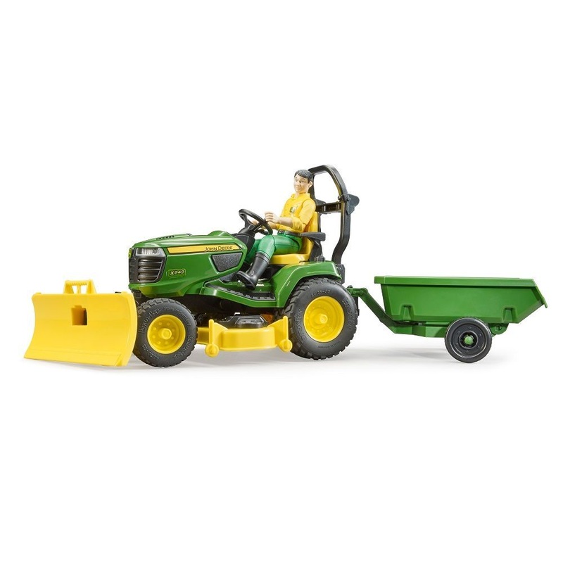 #09824 1/16 John Deere X949 Lawn Tractor with Wagon & Gardener