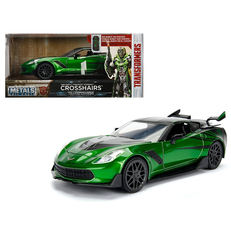 2016 Chevrolet Corvette Crosshairs Green From “Transformers” Movie 1/24 Diecast Model Car by Jada Metals