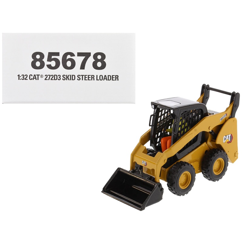 CAT Caterpillar 272D3 Skid Steer Loader with Operator Yellow “High Line” Series 1/32 Diecast Model by Diecast Masters