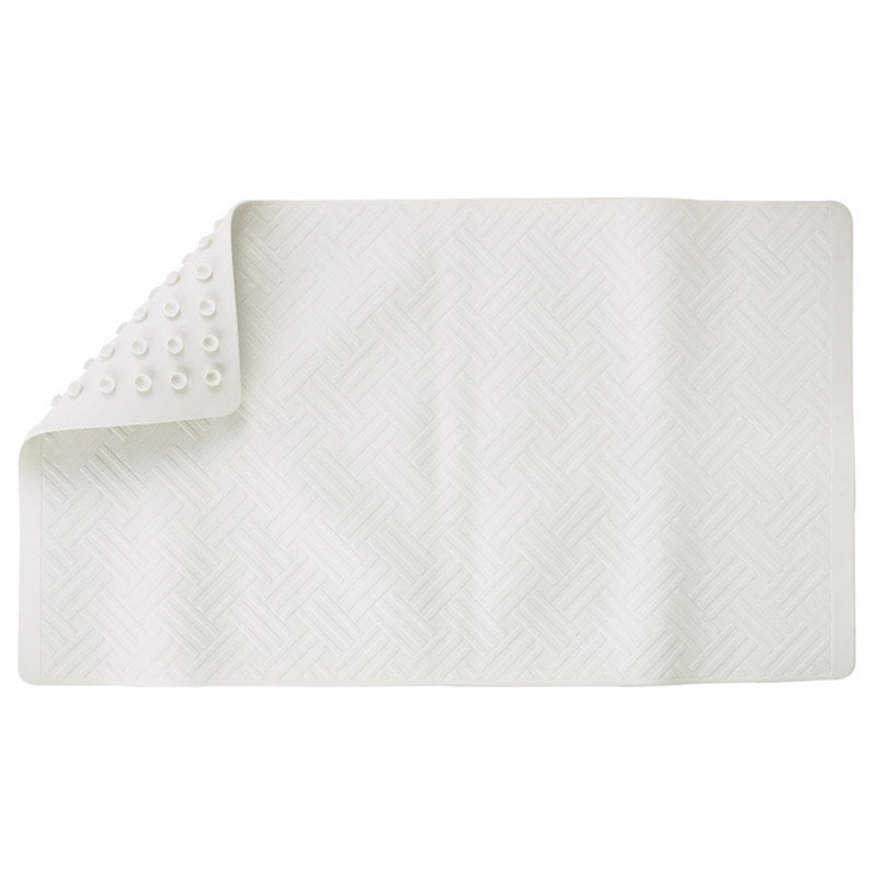 White Plastic Bath Mat, 28 in x 16 in. Latex Free MB3212