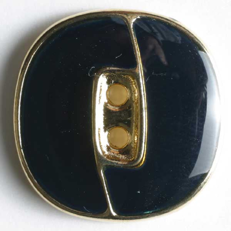 Gold and Dark Enamel Button 1499 1500 11/16 inch – 2 buttons