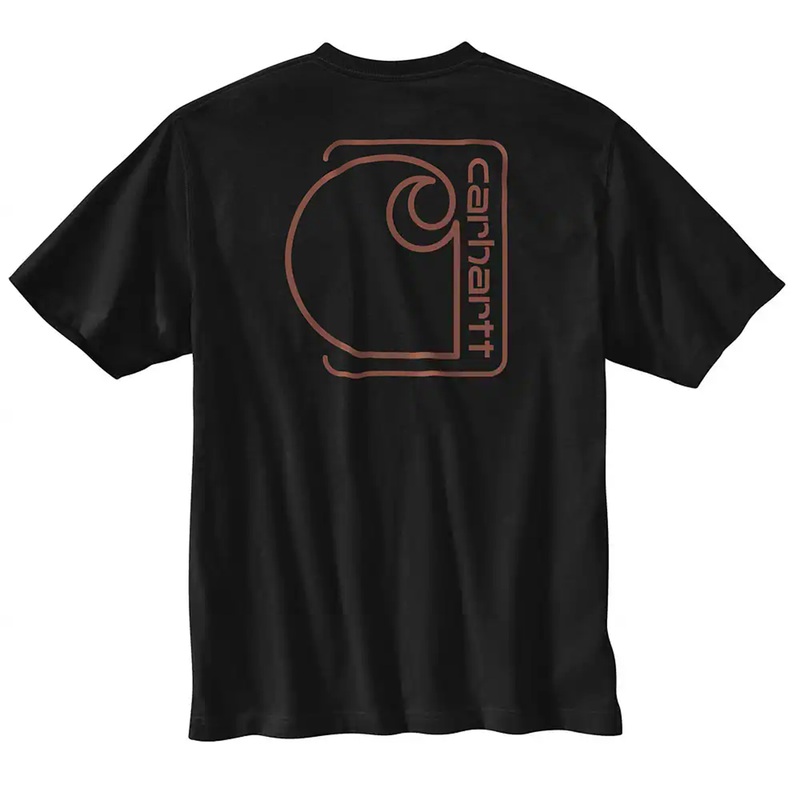 Men’s Relaxed Fit Short-Sleeve Pocket C Graphic T-Shirt 106760 Black Medium