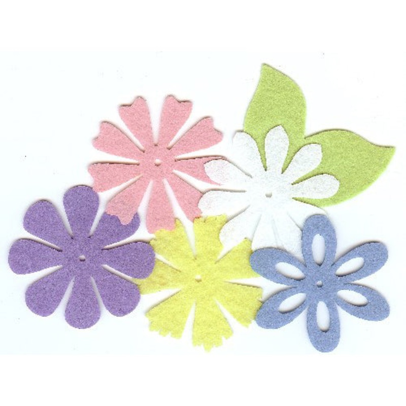 Felt Blossoms & Leaves Pastel Small