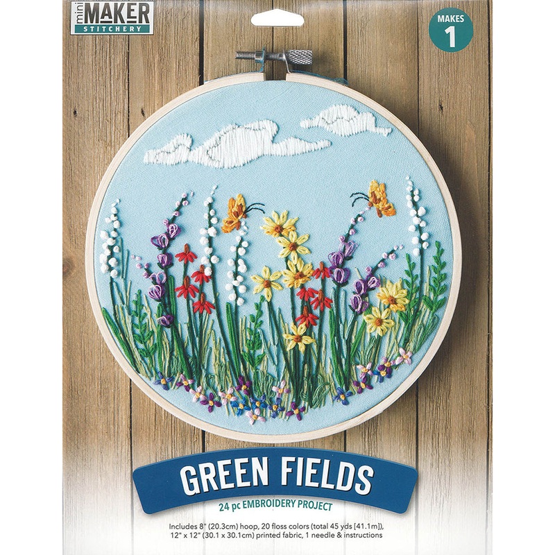 Green Fields Embroidery Kit 49813
