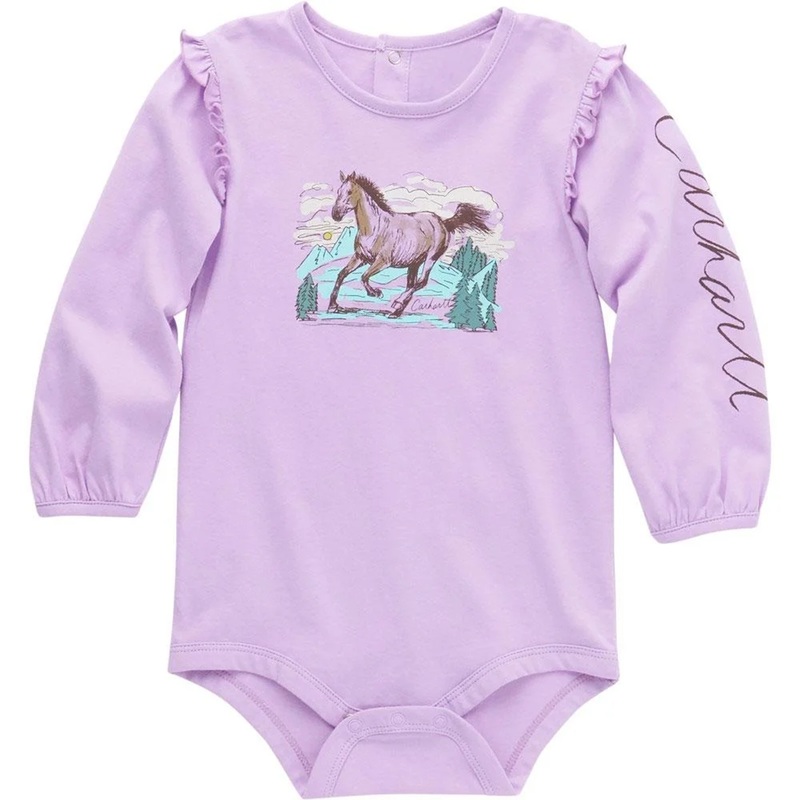 Baby Girls’ Long-Sleeve Horse Bodysuit CA7077 3 Months