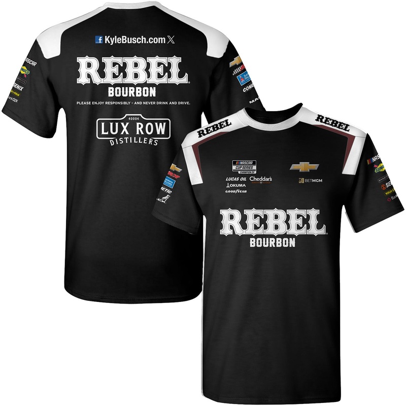Kyle Busch 2025 Rebel Bourbon Sublimated Uniform Pit Crew T-Shirt L