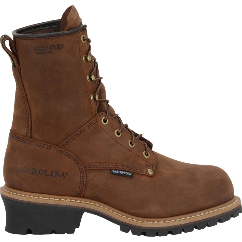 Men’s 8 inch Elm Waterproof Insulated Logger Work Boots CA4821 7.5 D