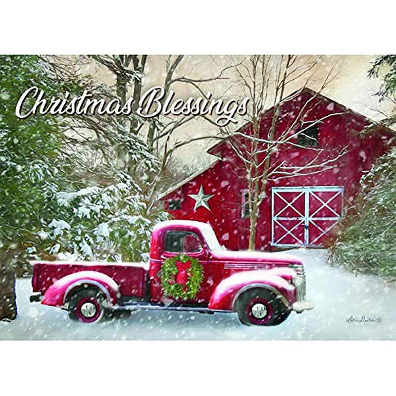 Truck and Barn Christmas Boxed Cards HBX54574