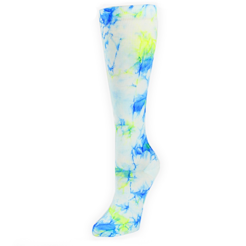 Women’s Blue & Green Tie-Dye Compression Socks 92100