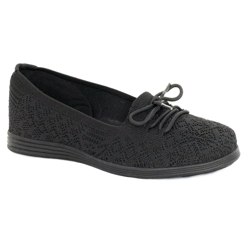 Women’s Sunbeams Black Tie Shoe FS3510 6 Medium