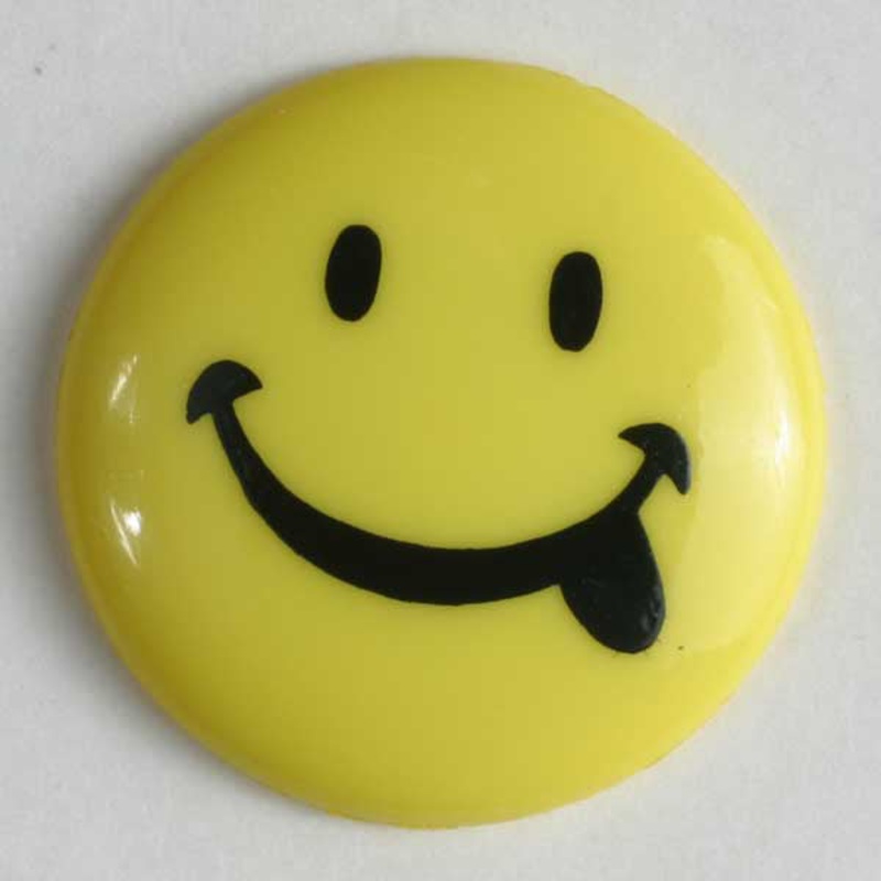 Yellow Smiley Face Button 1539