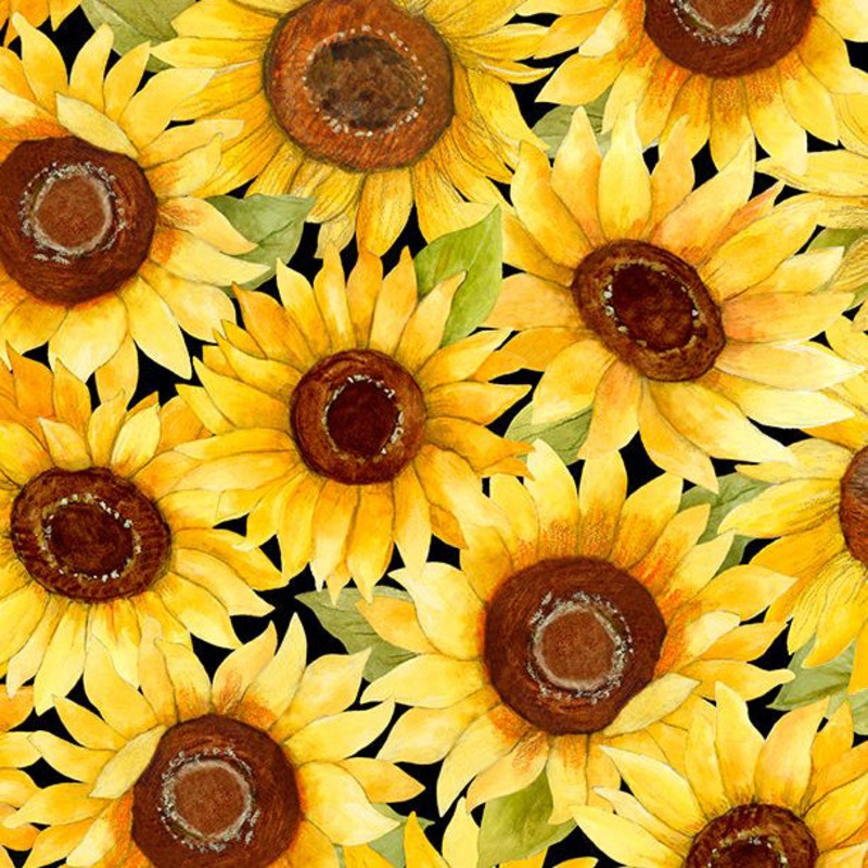 Sunflower Splendor Collection Packed Sunflowers Cotton Fabric 83326-952 Yellow