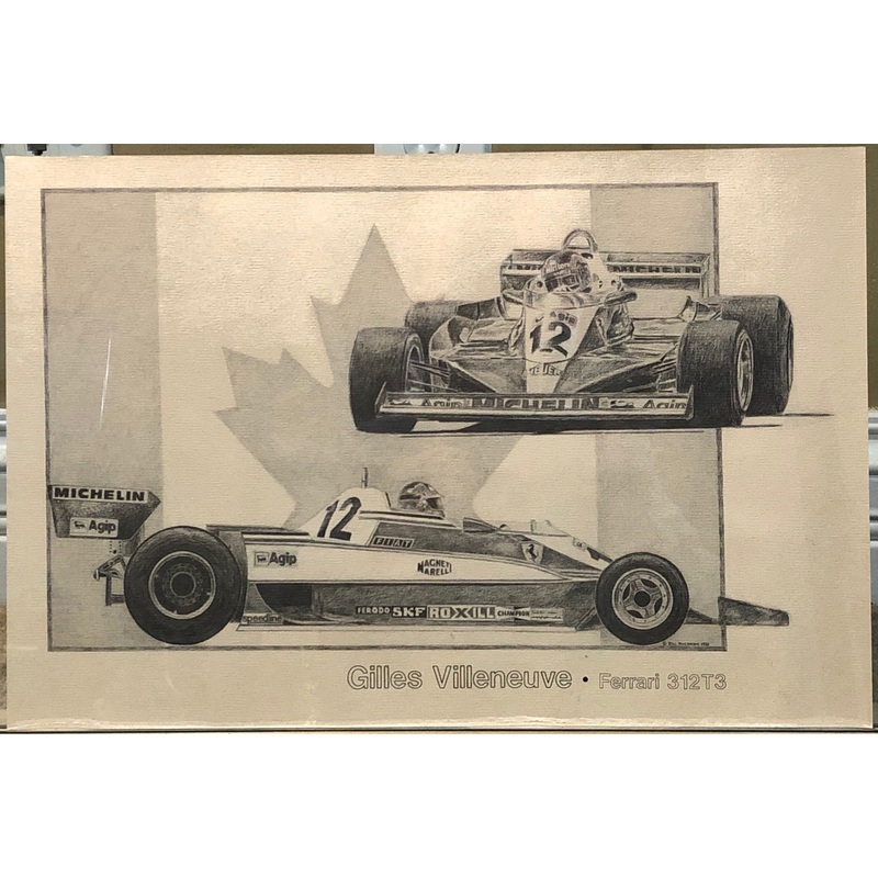 Gilles Villeneuve on Ferrari 312 T3 Poster by Bill Philbrook 1978