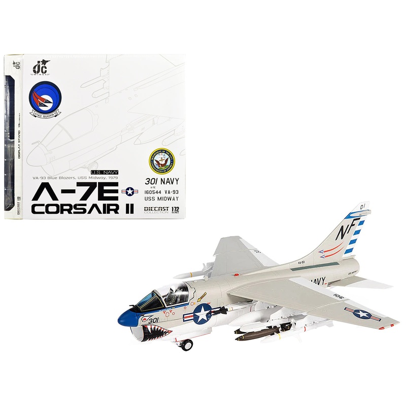 Vought A-7E Corsair II Attack Aircraft “VA-93 Blue Blazers USS Midway” (1979) United States Navy 1/72 Diecast Model by JC Wings