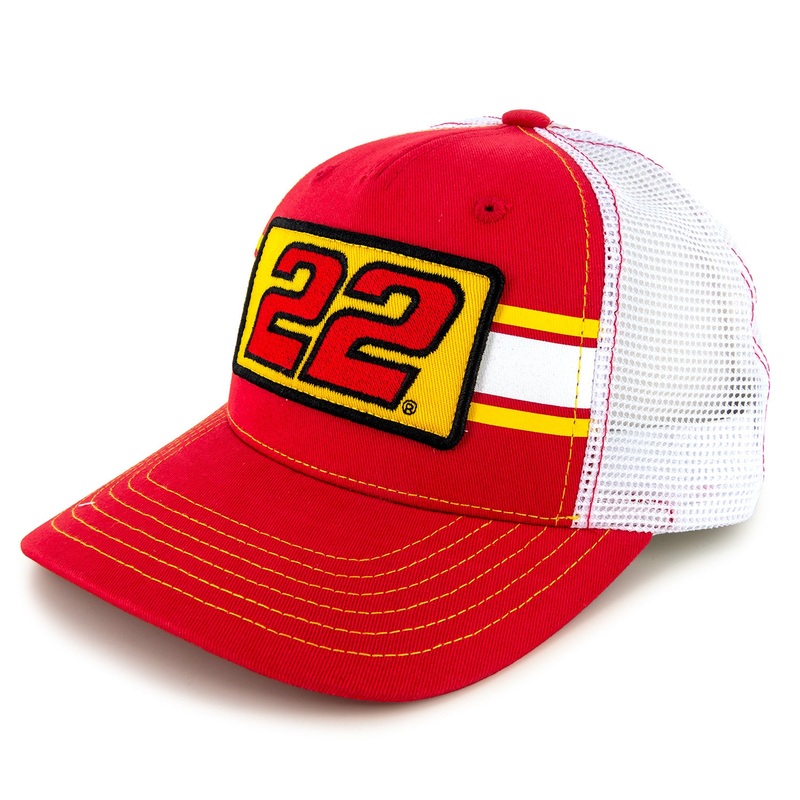 Joey Logano 2025 Striped #22 Mesh Hat Red/White Adult