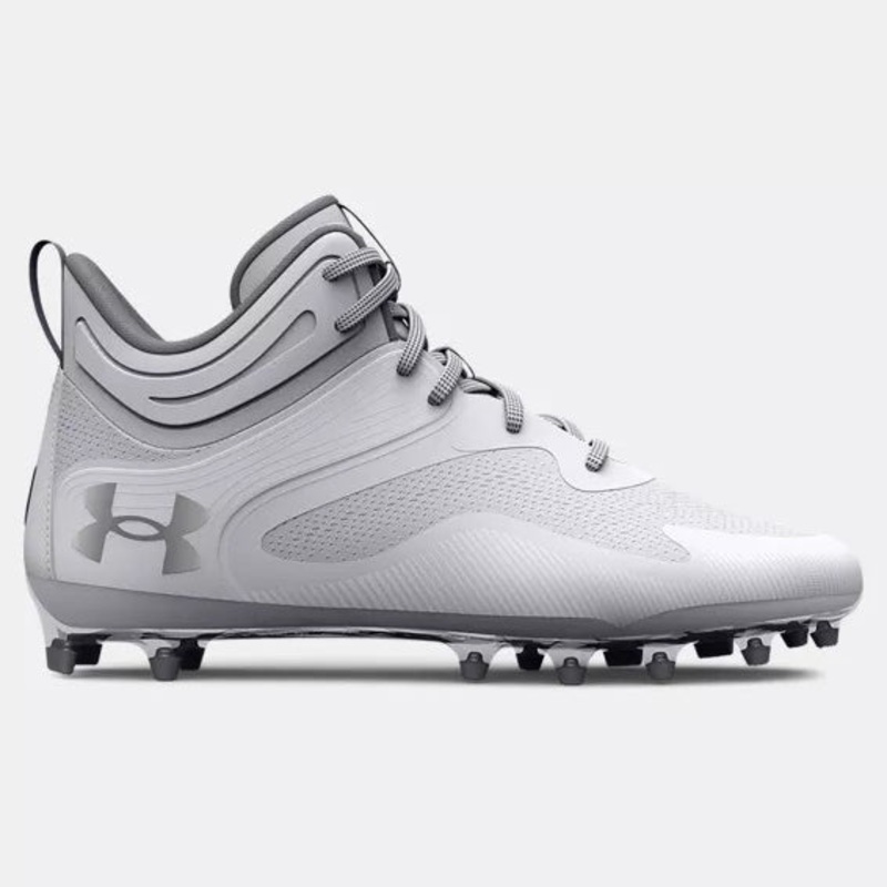 Men’s UA Command MC Mid Lacrosse Cleats 3025639 White 8 Medium