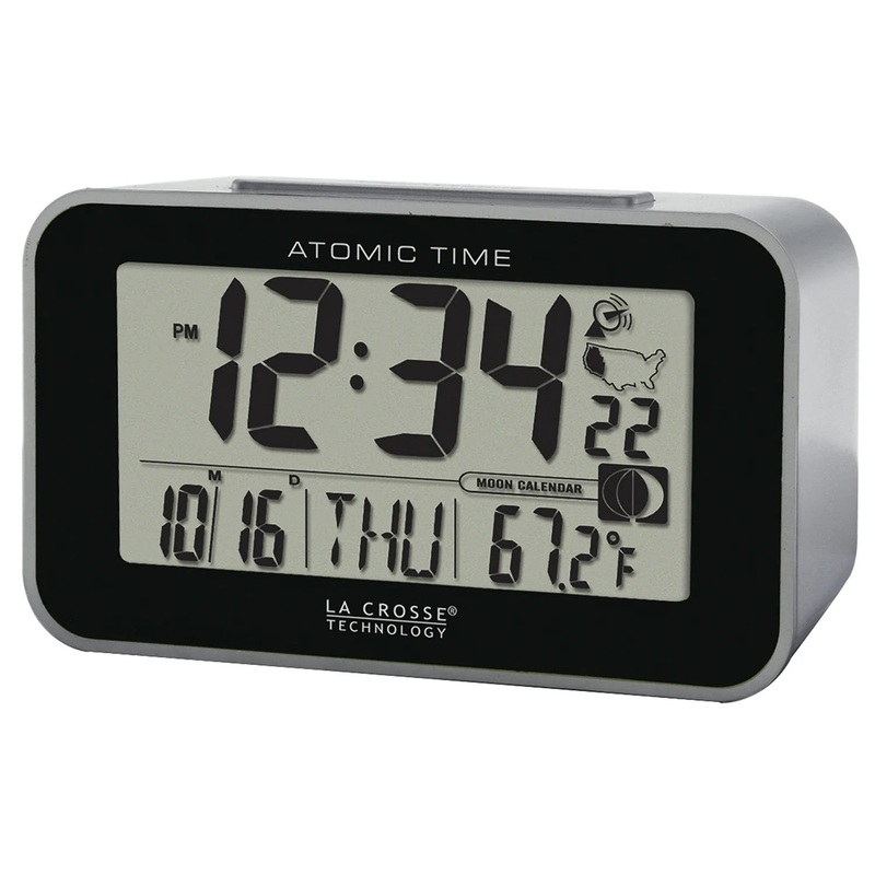 Atomic Alarm Clock with Temp and Moon Phase 617-1270