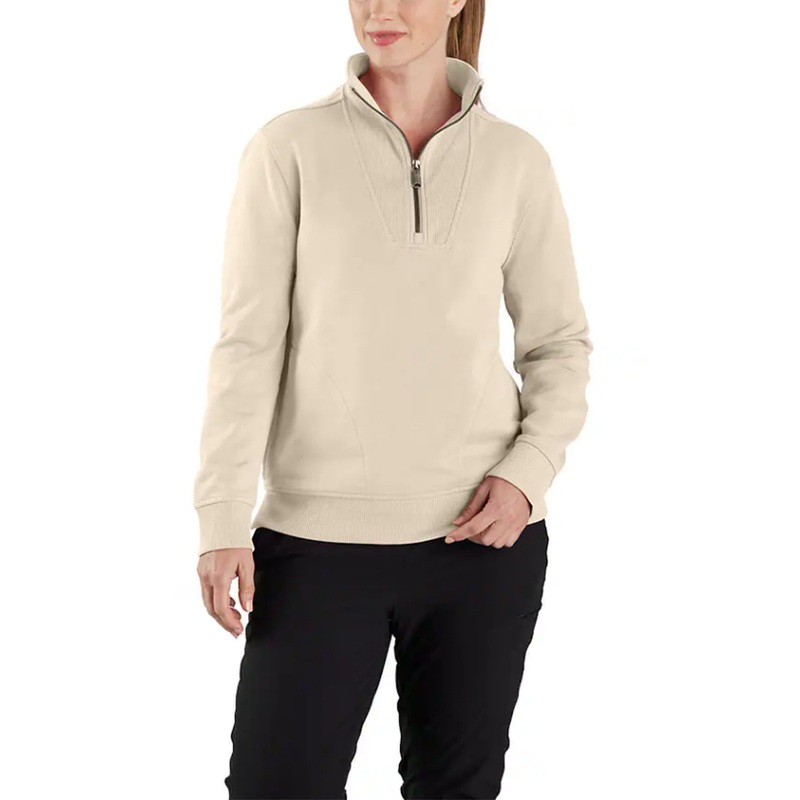 Women’s Tencel Fiber Series Relaxed Fit Half-Zip Sweatshirt 106451 Oatmilk X-Small