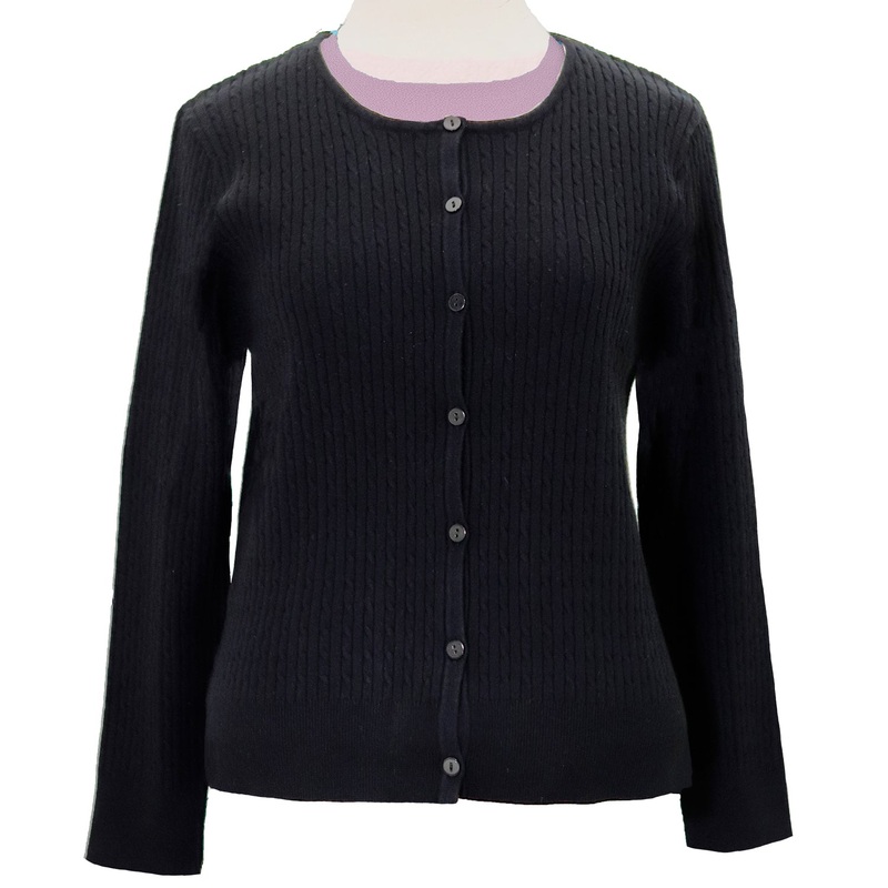 Women’s Round Neck Cable Cardigan Sweater 9811 Small