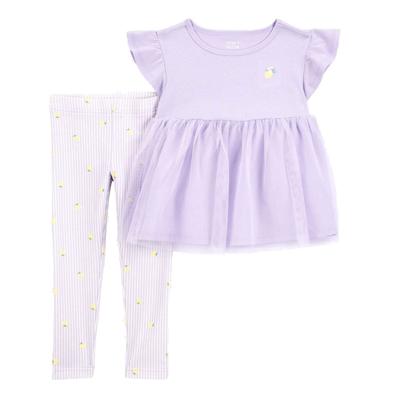 Baby Girls’ 2-Piece Lemon Tulle Top & Legging Set 1S409810 3 Months