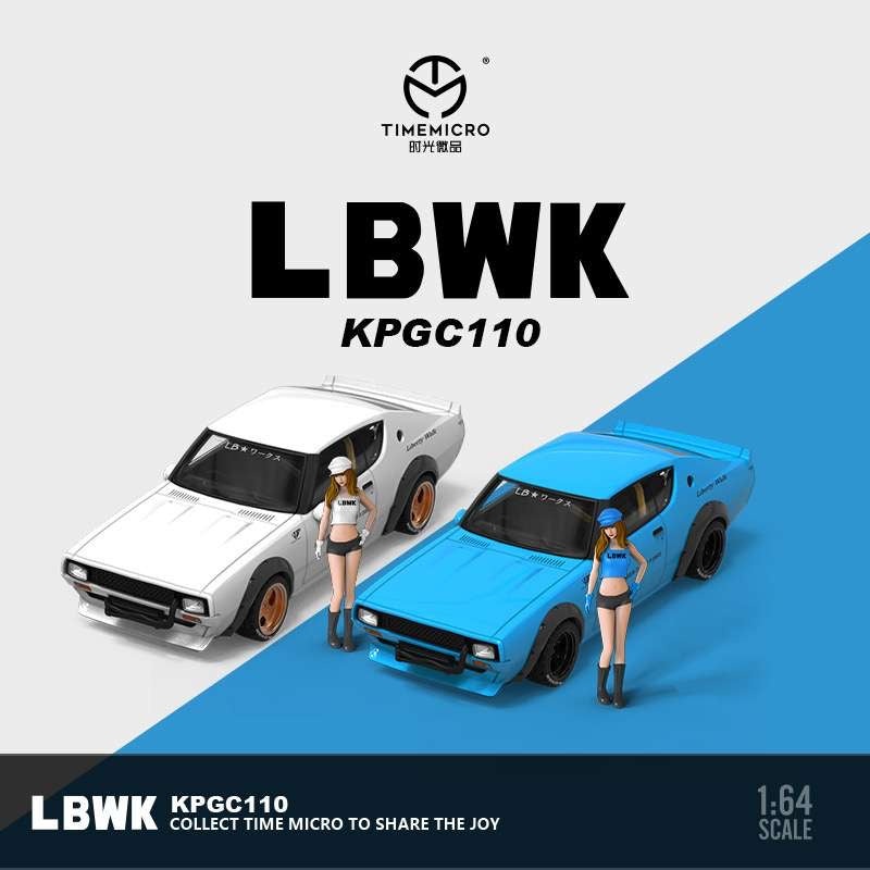 Time Micro 1:64 LBWK KPCG110 Nissan Skyline – Kenmeri Blue With Figure