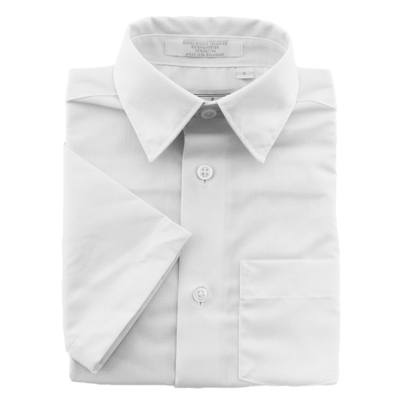 Boys’ White Dress Shirt- Baby to Youth Sizes Short Sleeve 2186 2T