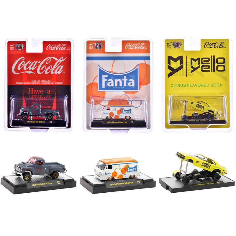 “Sodas” Set of 3 pieces Release 44 Limited Edition to 8250 pieces Worldwide 1/64 Diecast Model Cars by M2 Machines