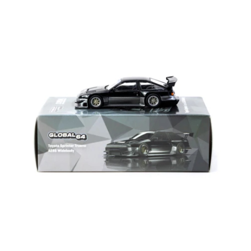 Tarmac Works 1:64 Toyota Sprinter Trueno AE86 Widebody Black/Grey JonSibal – Malaysia Special Edition