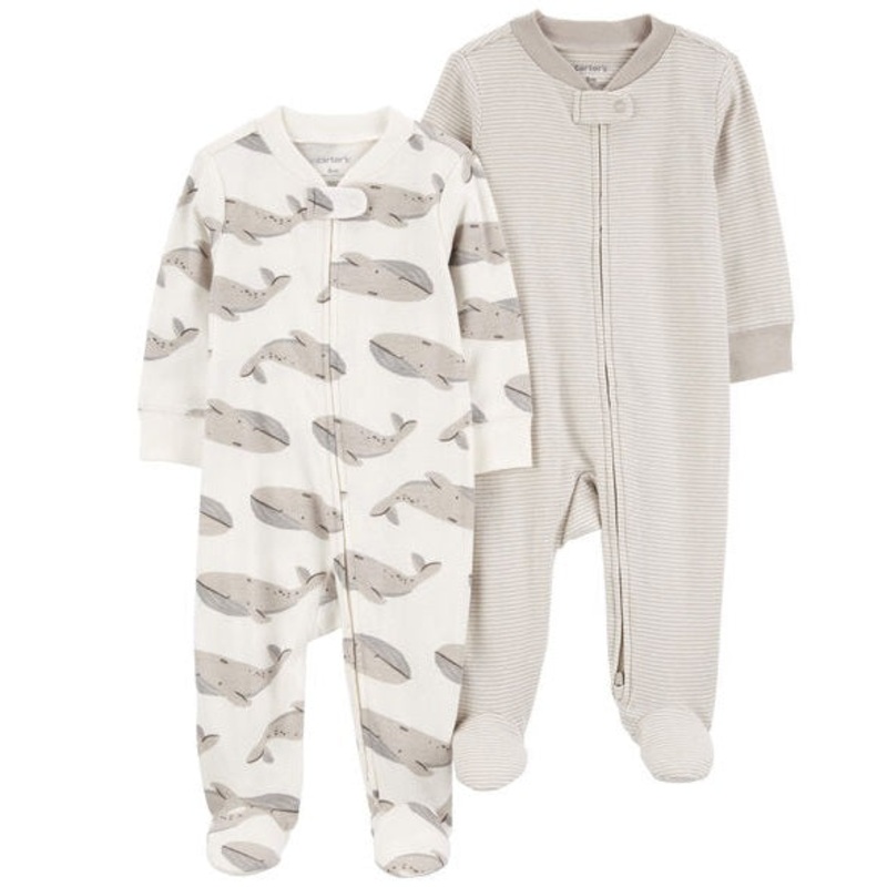 Baby Boys’ 2-Pack Gray Whale Sleepers 1R067210-020 Preemie