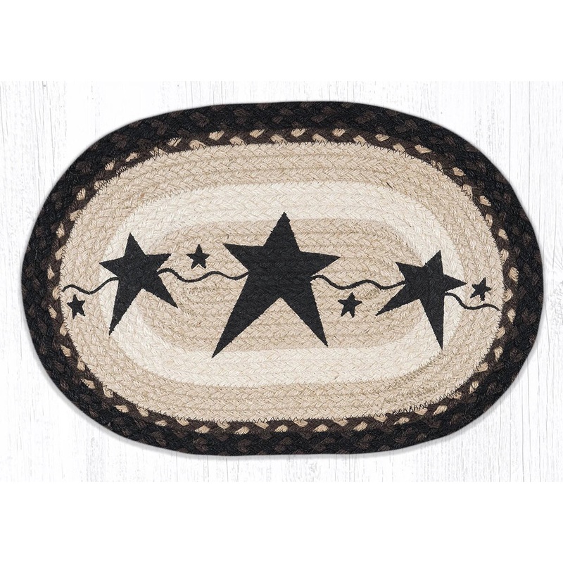 Braided Jute Placemat 13×19 inches Black Star