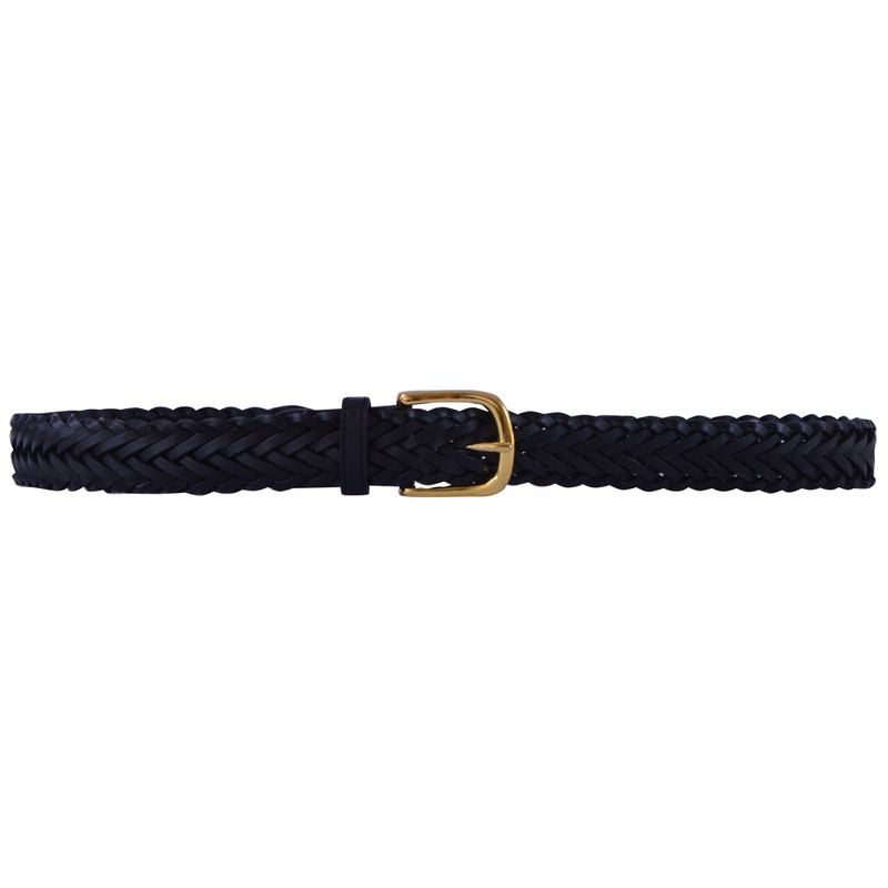 Boy’s Black Leather Braided Belt 050133 20