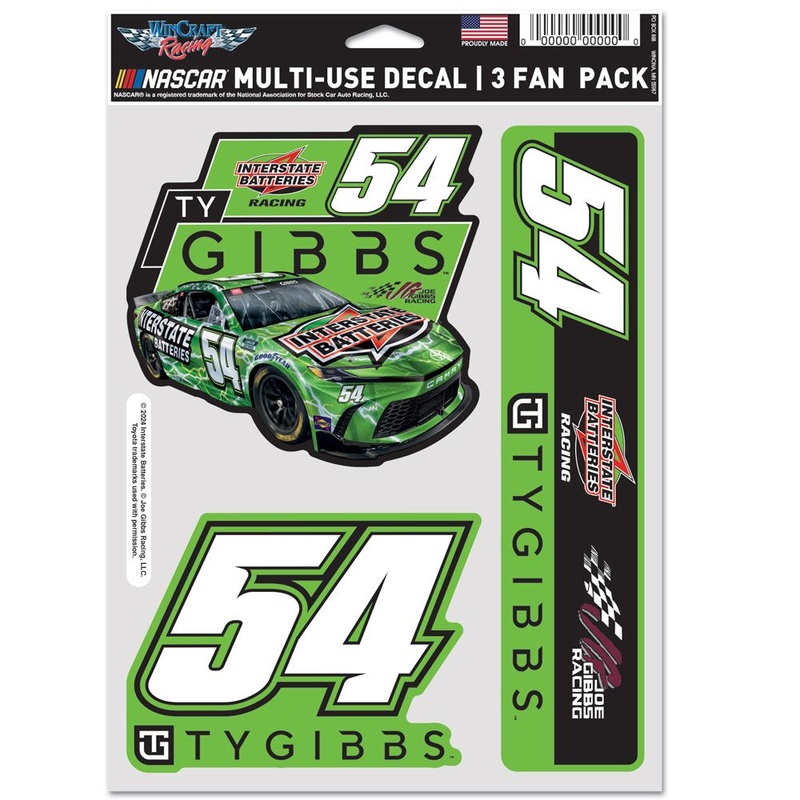 Ty Gibbs Multi-Use Interstate Batteries #54 Decal 3-Pack
