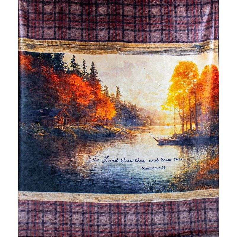 Cabin Blessing 79″ x 95″ Plush Queen-sized Blanket CC4512