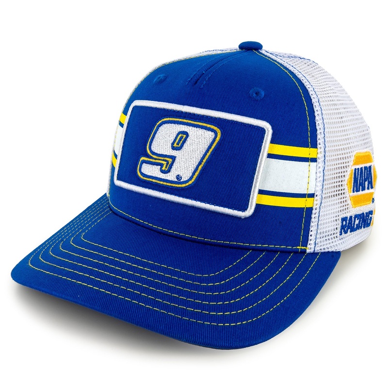 Chase Elliott 2025 Striped #9 Mesh Hat Blue/White Adult