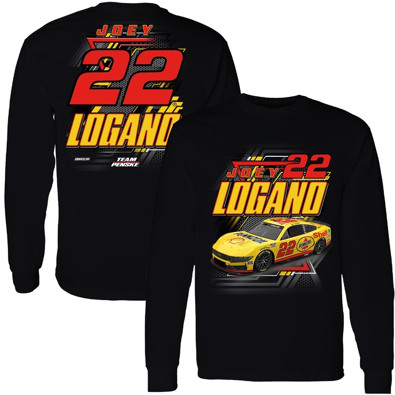 Joey Logano Long Sleeve Shell Pennzoil #22 Car T-Shirt Black L