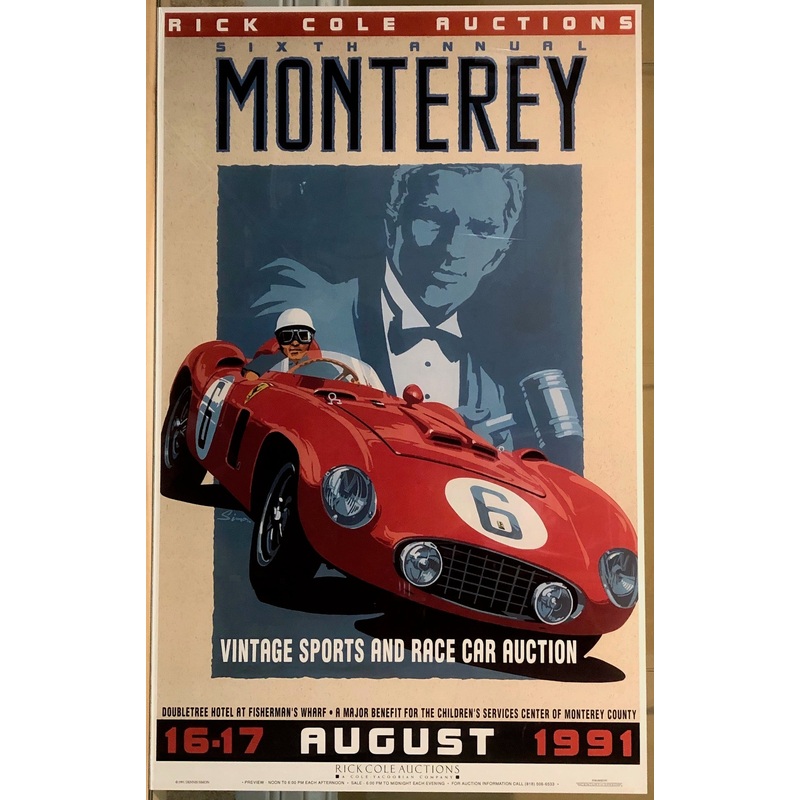Rick Cole Monterey Auto Auctions 1991 Event Poster