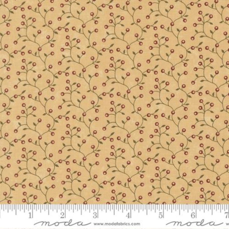 Wheatland Collection Berry Vines Cotton Fabric 9796 Tan