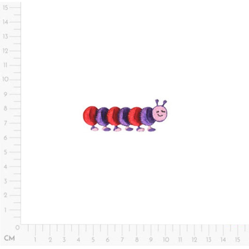 Chenille Caterpillar Applique M15309 Purple and Red
