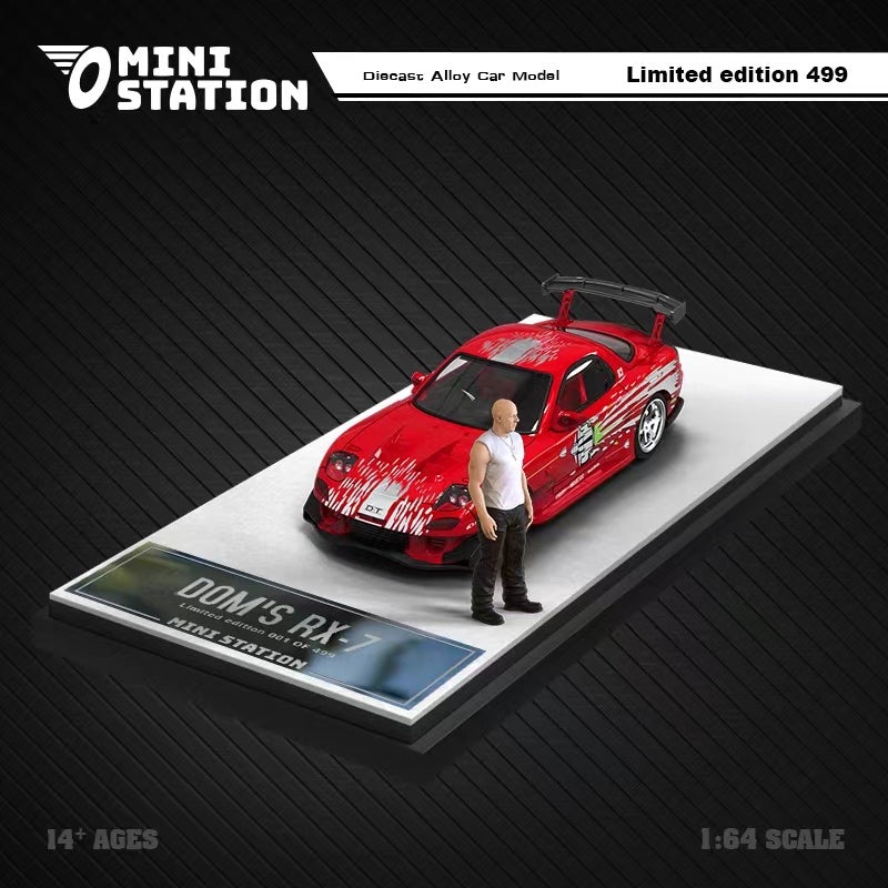 Time Micro 1:64 Doms Mazda RX7 FD Fast & Furious With Figure