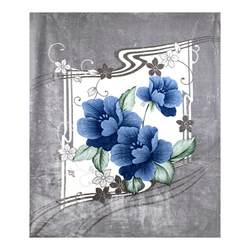 Blue Day Bouquet 79″ x 95″ Plush Queen-sized Blanket BLKT-1932-GY