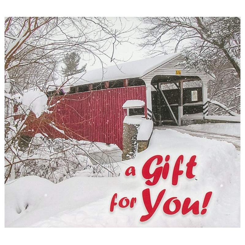 Good’s Store Gift Card in a Covered Bridge with Snow Holder $10.00