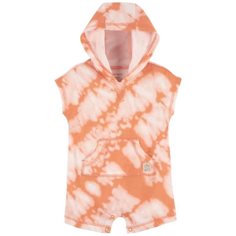Baby Boys’ Tie-Dye Hooded Cotton Romper 1R012610 Newborn
