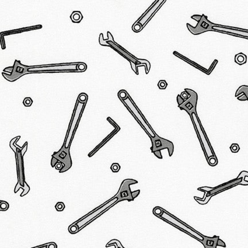 Tools Cotton Fabric SB-850313D2 White