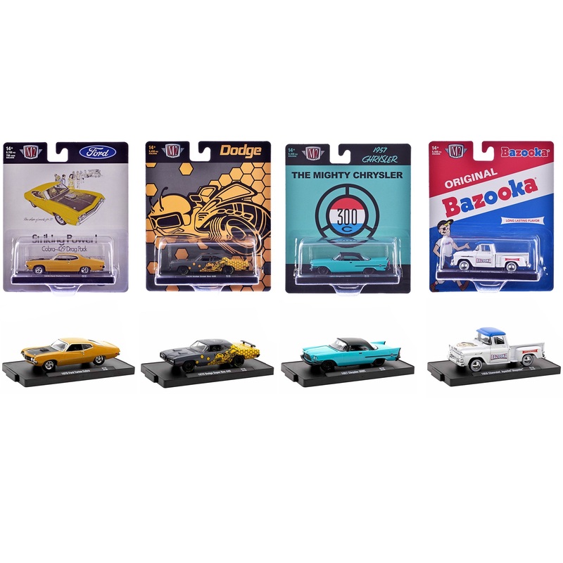 “Auto-Drivers” Set of 4 pieces in Blister Packs Release 119 Limited Edition to 9450 pieces Worldwide 1/64 Diecast Model Cars by M2 Machines