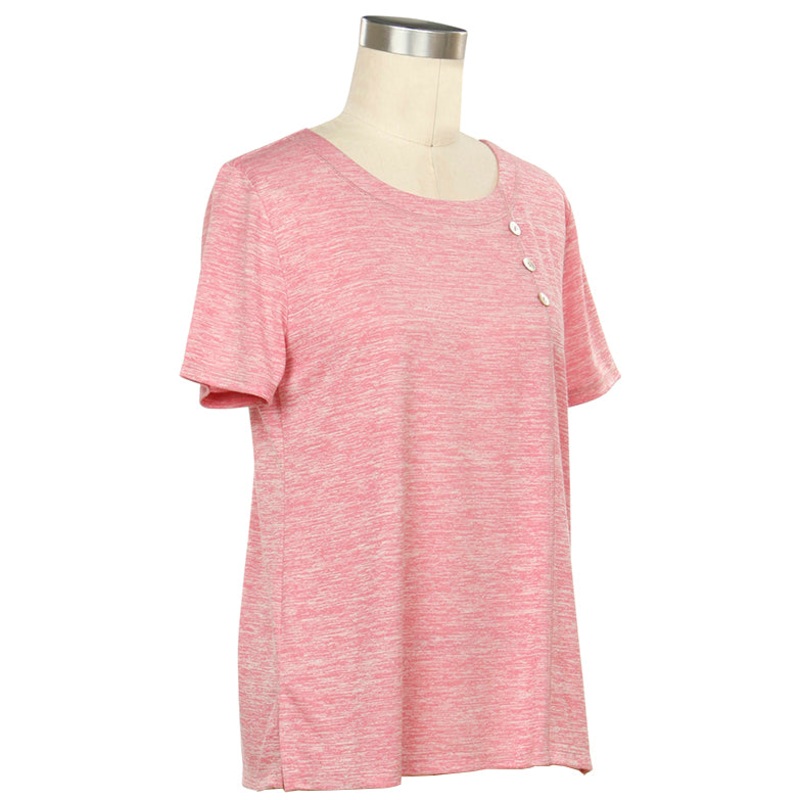 Women’s Short-Sleeve Denim Refresh Knit Top 495C Sweet Taffy Small