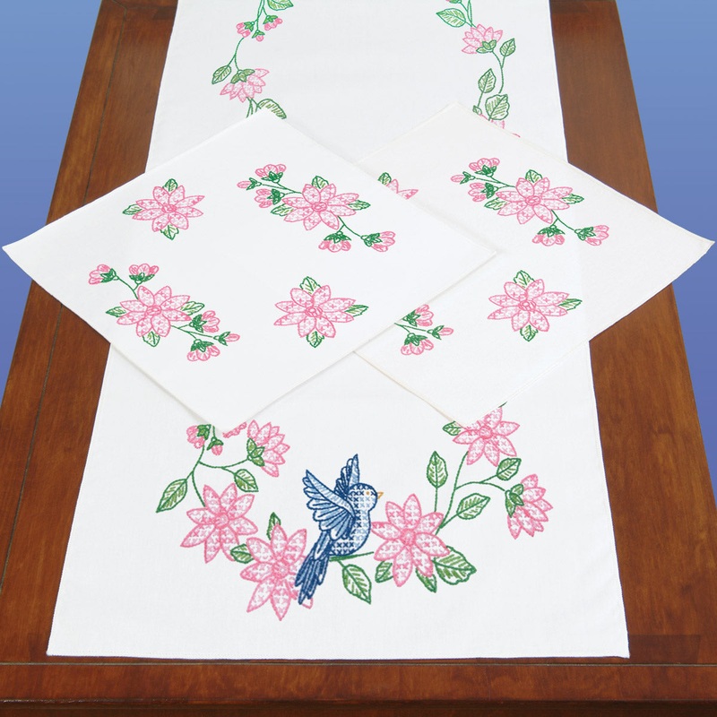 Birds Scarf & Doily Set 448-31