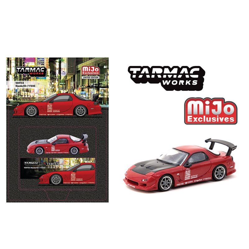 Tarmac Works 1:64 Vertex Mazda RX-7 FD3S  Red  Global64  MiJo Exclusive