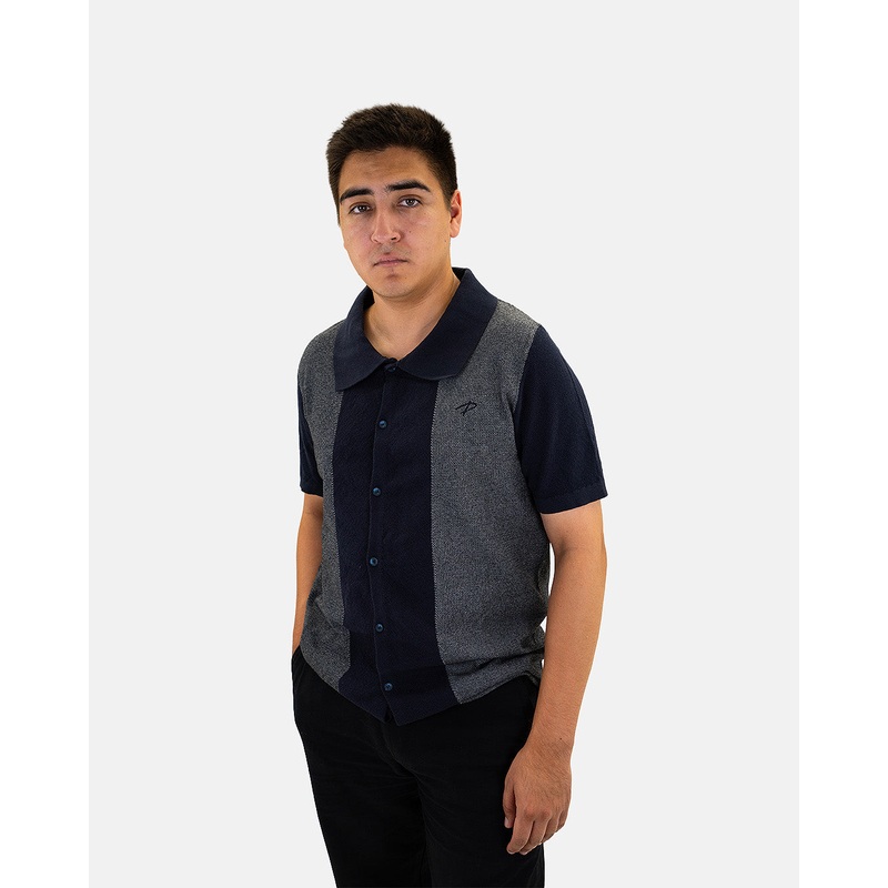 Petersen Museum Knit Polo – Navy Button Down S